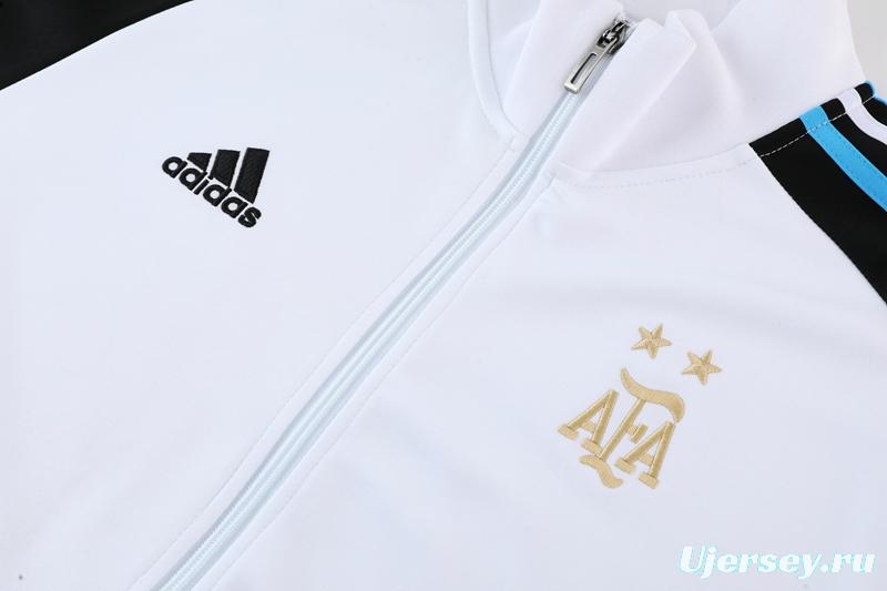 2022 Argentina White Full Zipper Tracksuit