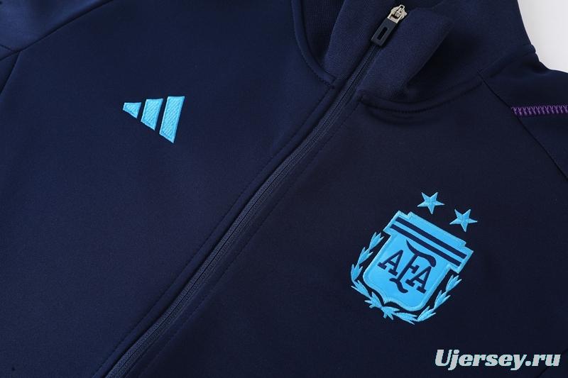 2022 Argentina Navy Full Zipper Tracksuit