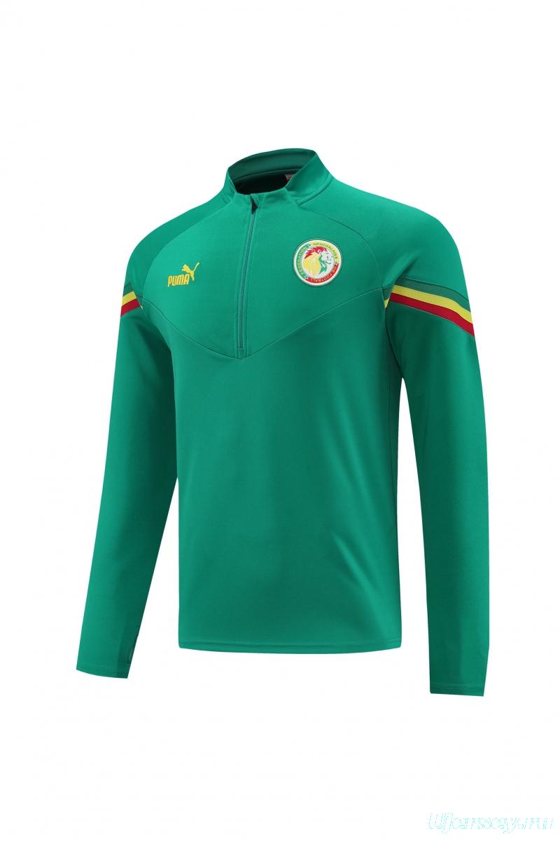 2022 Senegal Green Half Zipper Tracksuit