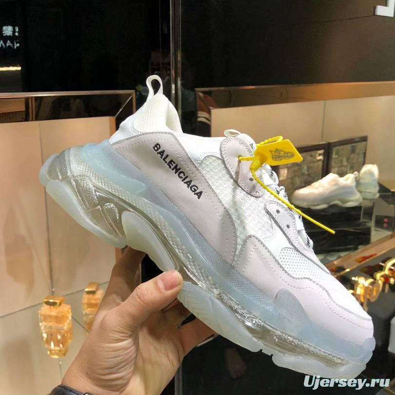 Men/Women Balenciaga Triple S MutiColor Clear Sole White Sneaker Item 6380380