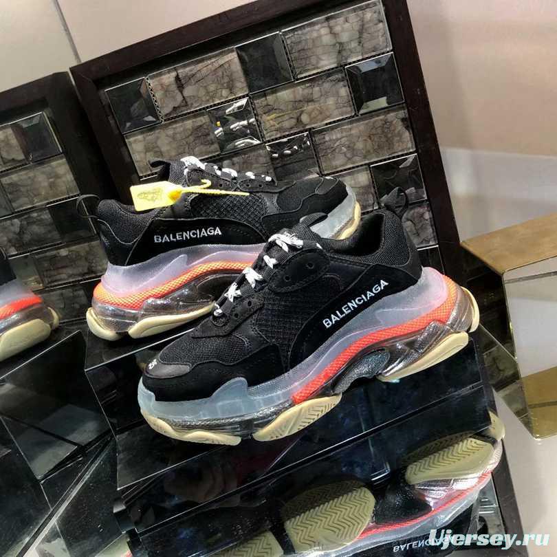 Men/Women Balenciaga Triple S MutiColor Clear Sole Black Sneaker Item 6380400