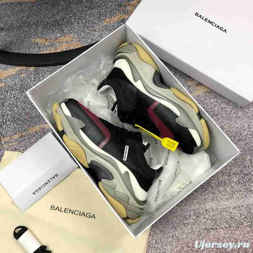 Men Balenciaga Triple-S 2 Yellow Black/Wine Sneaker