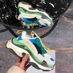 Men Balenciaga Triple-S Sneaker Multi-Color Green/Grey/Blue