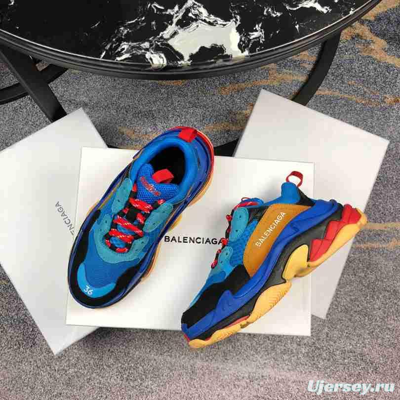 Men Balenciaga Triple-S Sneaker Multi-Color Blue/Black/Brown