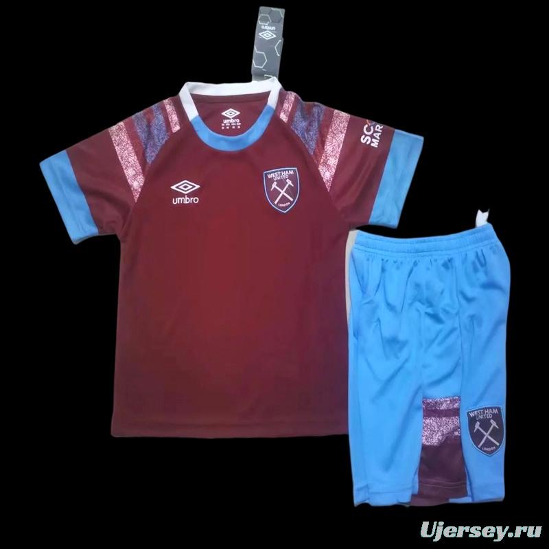 22/23 West ham Home Kids Jersey