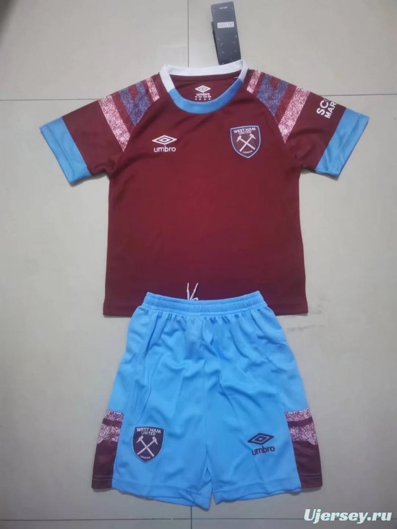 22/23 West ham Home Kids Jersey