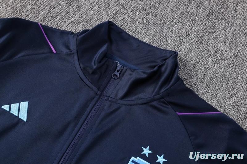 3 Stars 2022 Argentina Navy Full Zipper Tracksuit