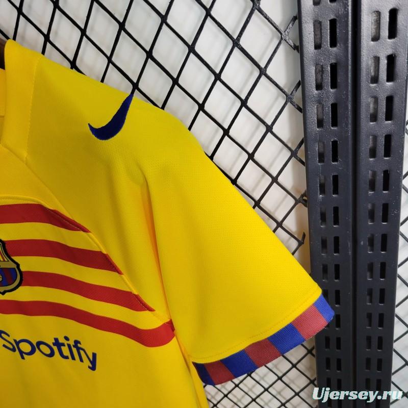 23-24 Kids Barcelona Forth Yellow Jersey