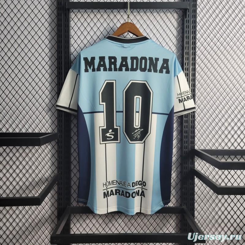 Retro 2001 Argentina Maradona #10 Commemorative Edition Jersey