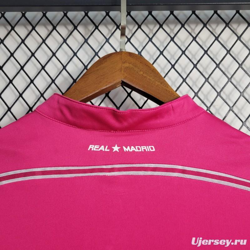 Retro 14-15 Long Sleeve Real Madrid Away Pink Jersey