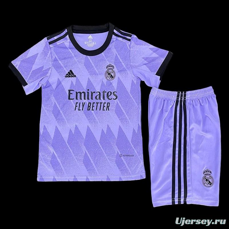 Kids 22/23 Real Madrid Away Purple Jersey