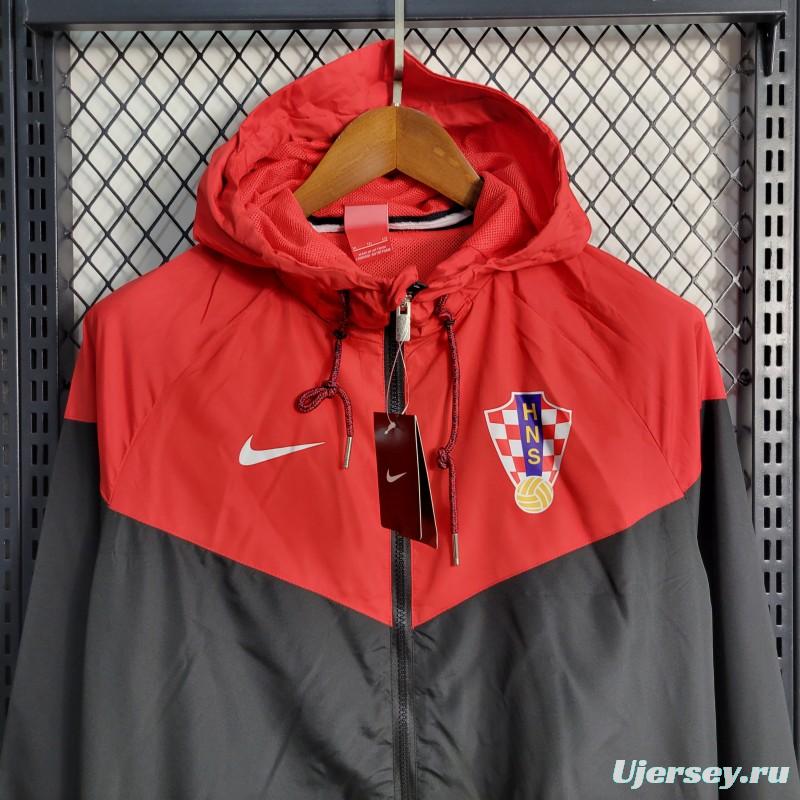 2023 Croatia Red/Black Windbreaker