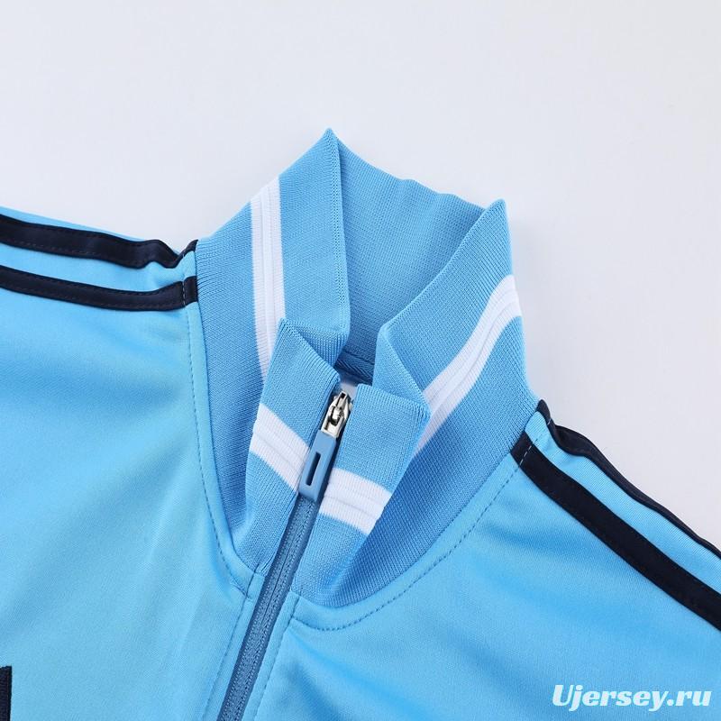 2023 Adidas Sky Blue Black Full Zipper Jacket +Pants