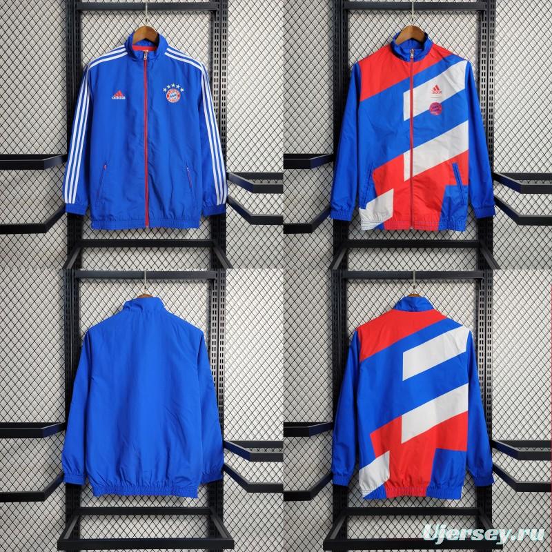 23-24 Bayern Munich Blue Reversible Windbreaker