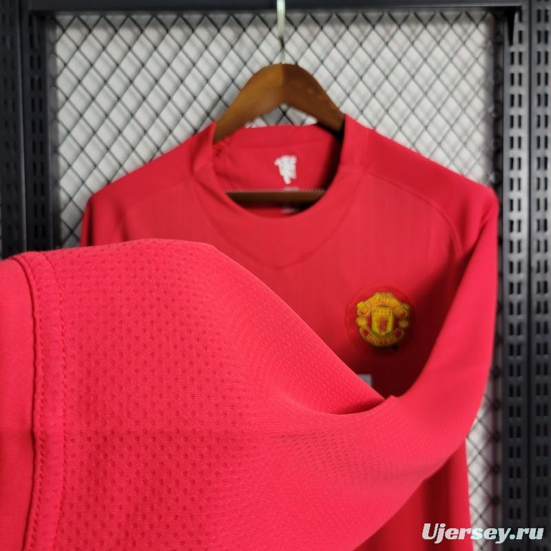 Retro Long Sleeve 07-08 Manchester United Home Premier League Jersey
