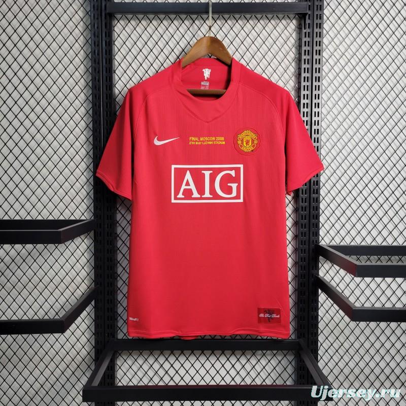 Retro 07-08 Manchester United Champions League Version Home Jersey