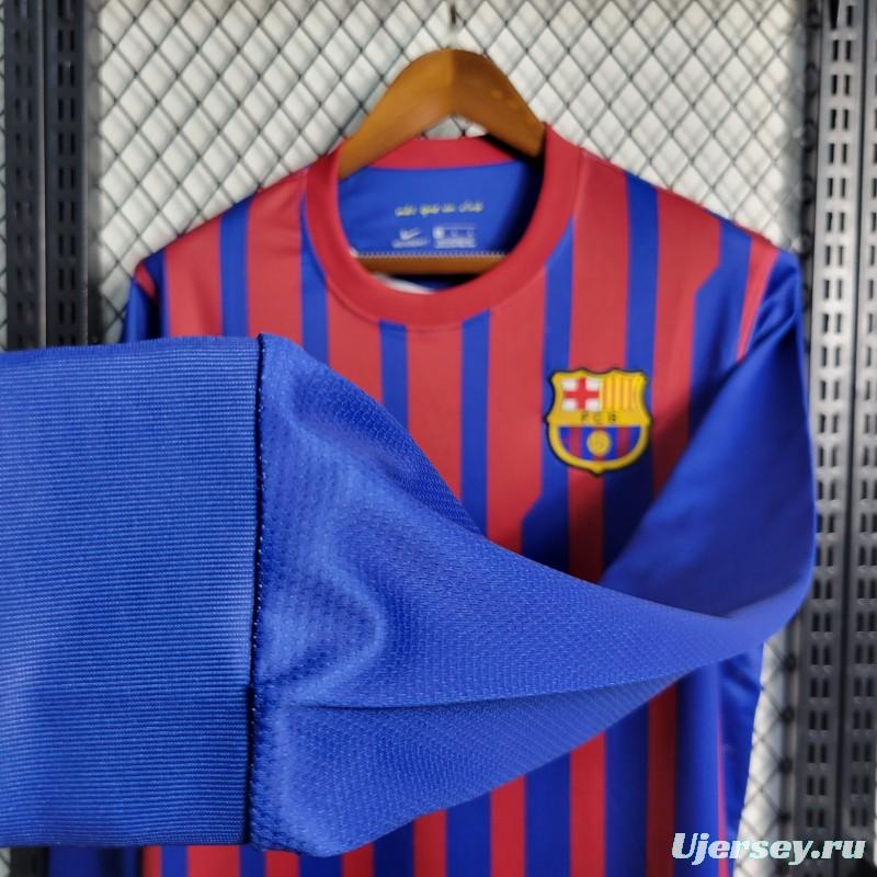 Retro Long Sleeve 11-12 Barcelona Home Soccer Jersey