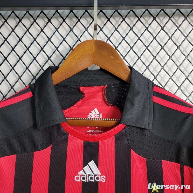 Retro 07-08 AC Milan Home Long Sleeve Jersey