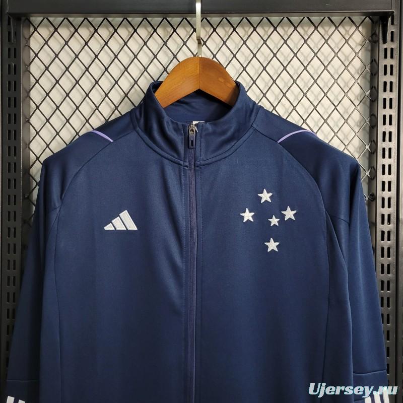 23-24 Cruzeiro Navy Full Zipper Training Jacket