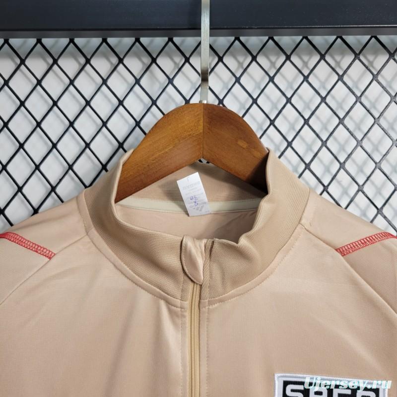 23-24 Sao Paulo Brown Half Zipper Training Jacket