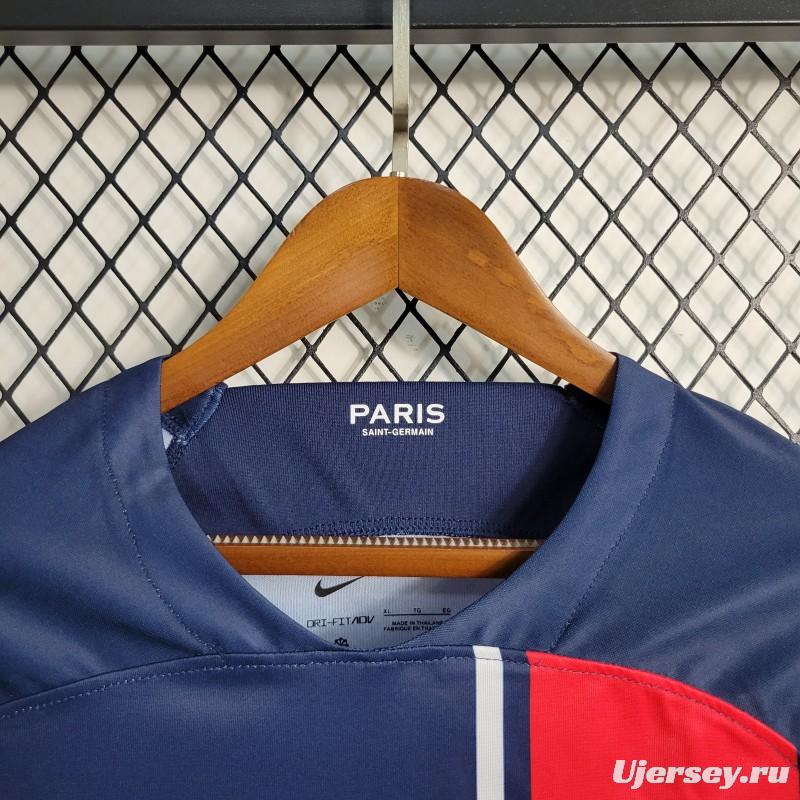 23-24 PSG Home Long Sleeve Soccer Jersey