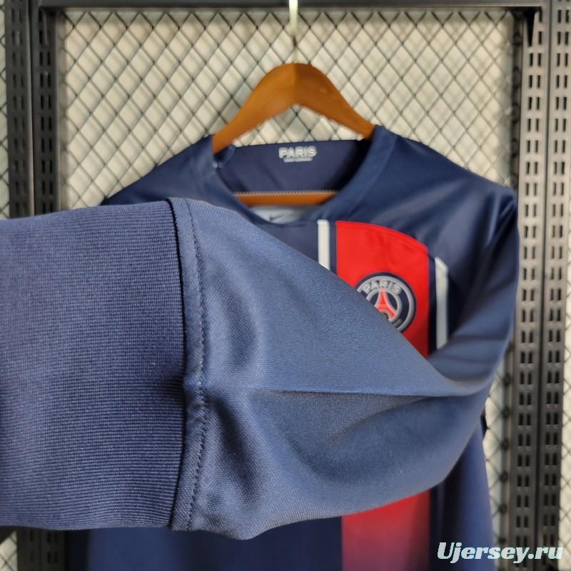 23-24 PSG Home Long Sleeve Soccer Jersey