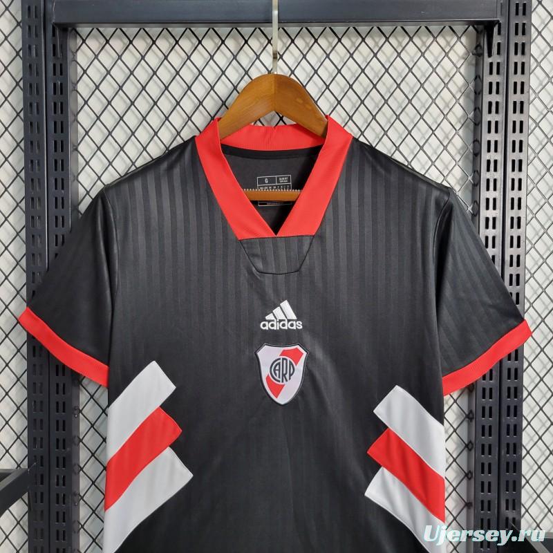 23-24 River Plate Icon Black Jersey With Embroidery Logo