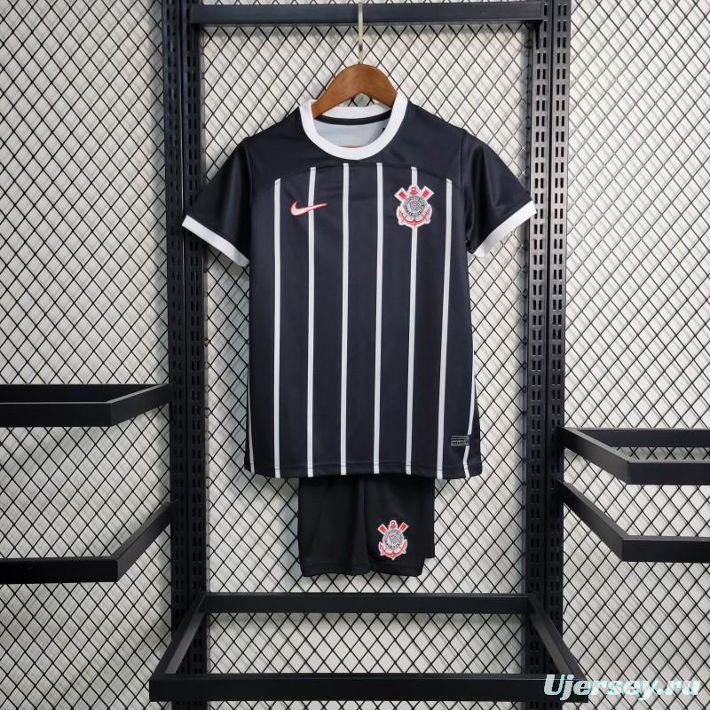 23-24 Kids Corinthians Away Black Jersey Size 16-28