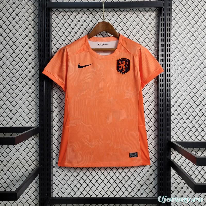 2023 Women Netherlands Home Orange Jersey