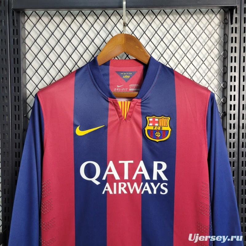 Retro14-15 Barcelona Home Long Sleeve Jersey