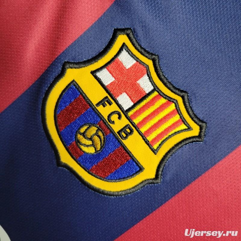 Retro14-15 Barcelona Home Long Sleeve Jersey