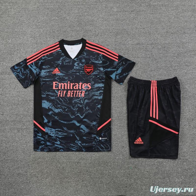 23-24 Arsenal Black Pattern Special Short Sleeve+Shorts