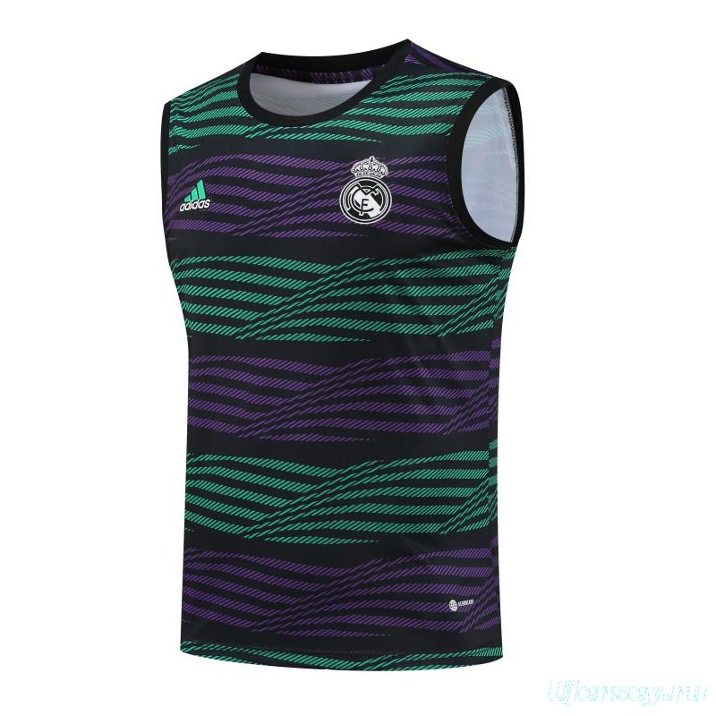 23-24 Real Madrid Stripe Pattern Vest Jersey+Shorts