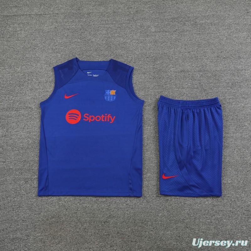 23-24 Barcelona Blue Vest Jersey+Shorts