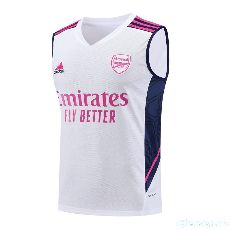 23-24 Arsenal White/Navy Vest Jersey+Shorts