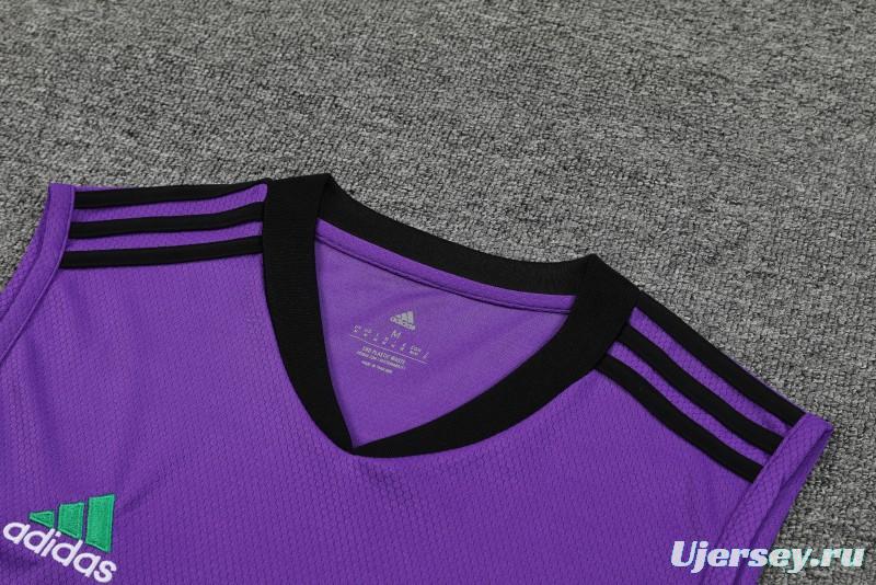 23-24 Real Madrid Purple Vest Jersey+Shorts