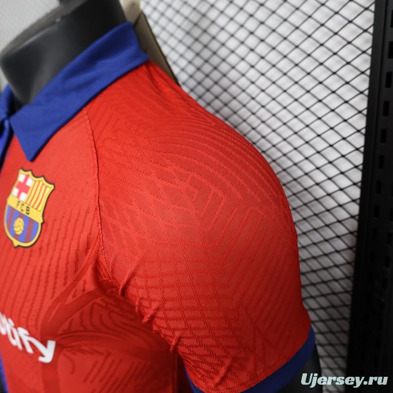 Player Version Barcelona Blue Red Jersey