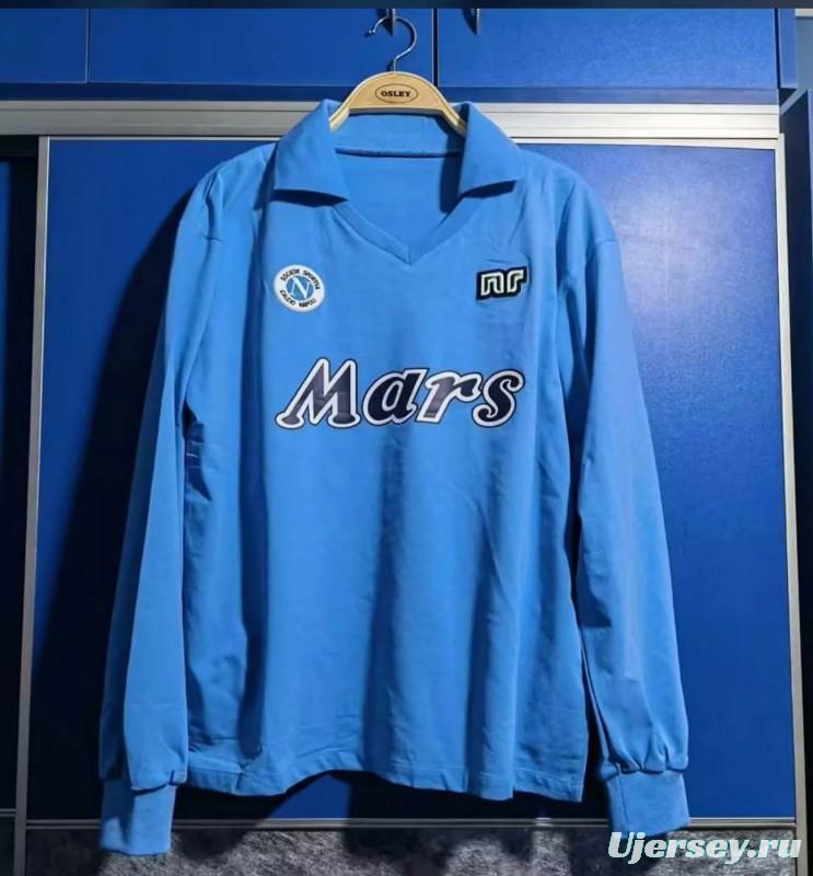 Retro 89/90 SSC Napoli Home Long SLeeve Jersey