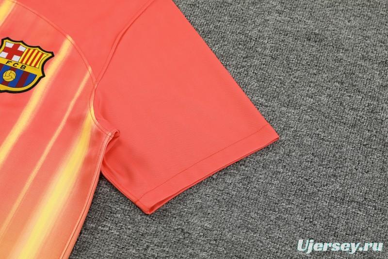 23-24  Barcelona Orange Short Sleeve Jersey+Shorts