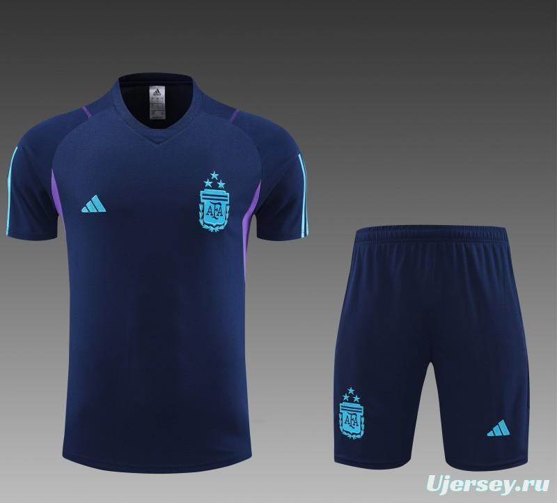 2023 Argentina Navy Short Sleeve+Shorts