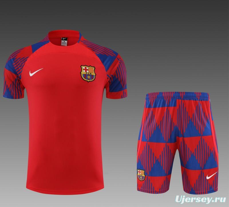 23 24 Barcelona Red Remake Icon Short Sleeve+Shorts