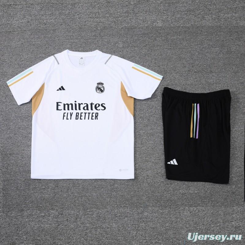 23 24 Real Madrid White Short Sleeve+Shorts