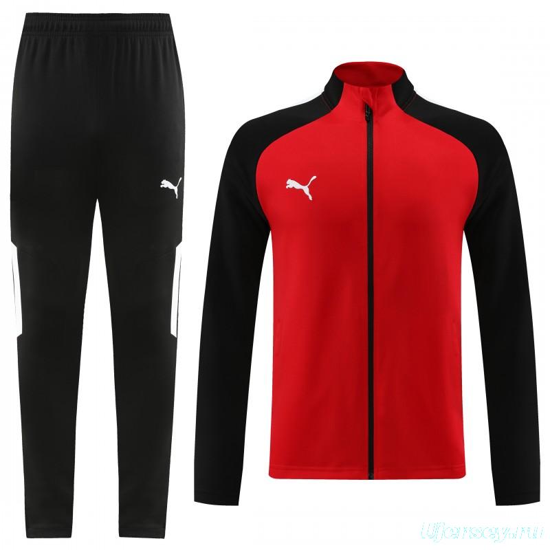 23/24 PUMA Black/Red Full Zipper Hooide Jacket+Pants