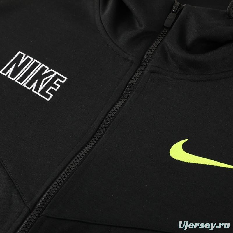 23/24 NIKE Black/Green Full Zipper Hooide Jacket+Pants