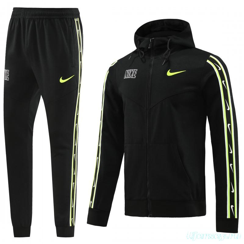 23/24 NIKE Black/Green Full Zipper Hooide Jacket+Pants