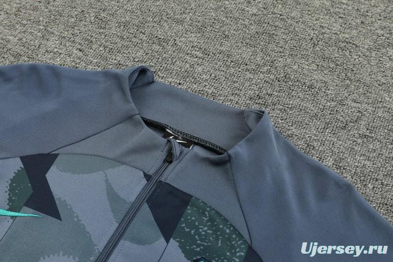 23/24 Barcelona Grey Half Zipper Jacket+Pants