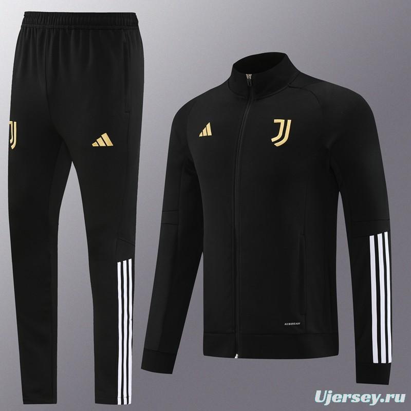 23/24 Juventus Black Full Zipper Jacket+Pants