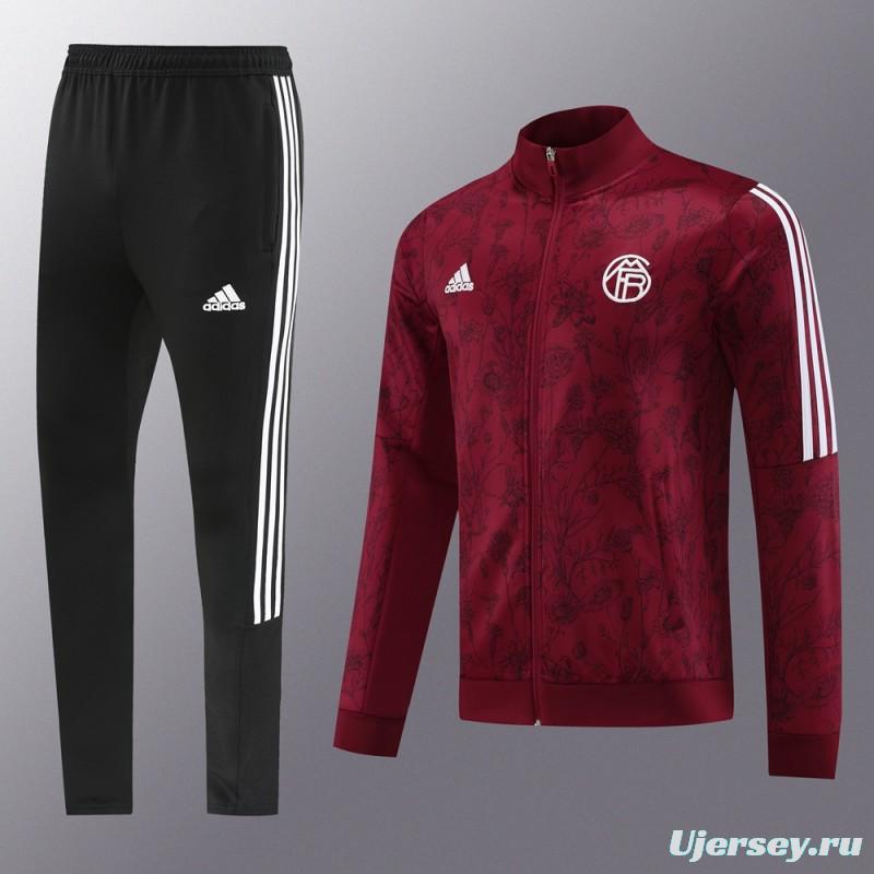 23/24 Bayern Munich Wine Full Zipper Jacket+Pants