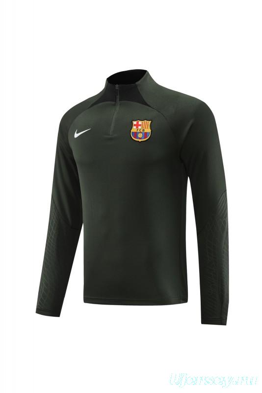 23/24 Barcelona Dark Green Half Zipper Jacket+Pants