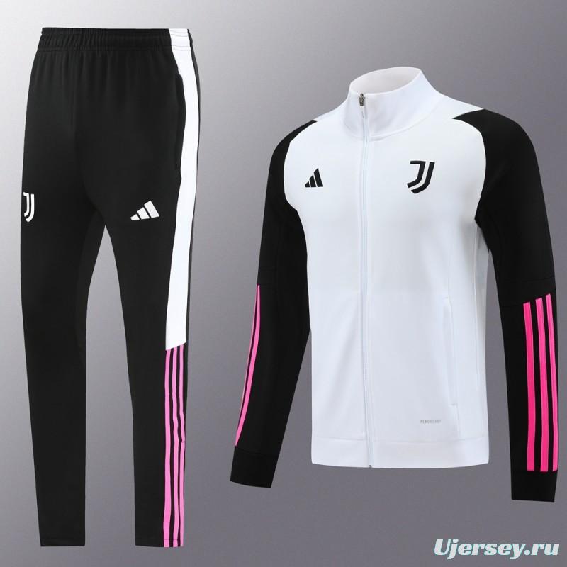 23/24 Juventus White Full Zipper Jacket+Pants